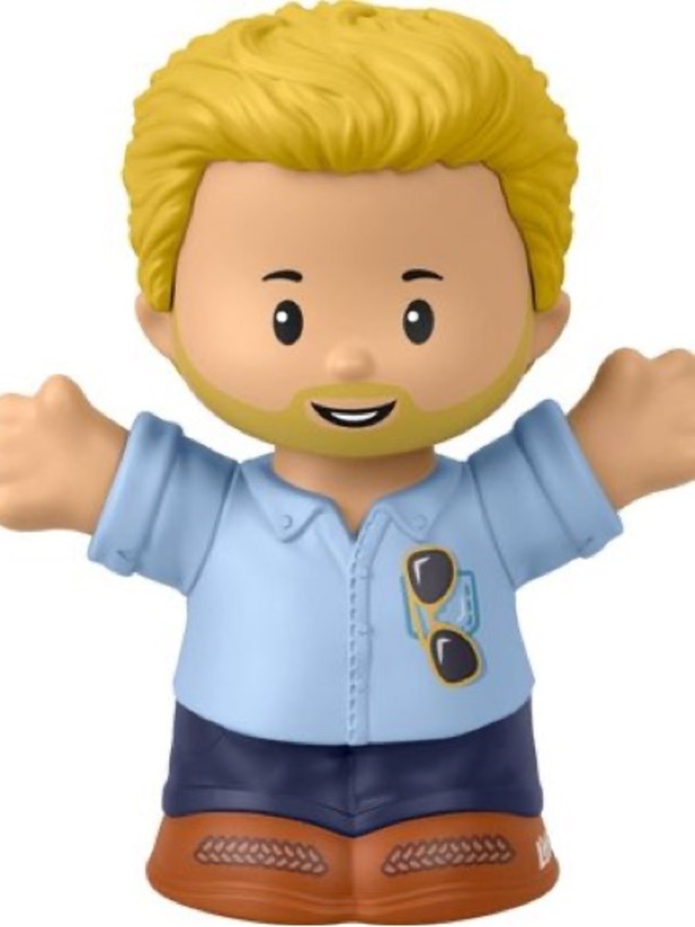 New Fisher-Price Little People Dad Figure Man Blond Hair Beard Sunglasses Male - Picture 2 of 4